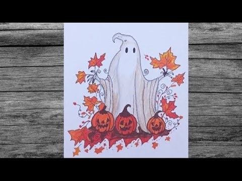 Halloween Ghost Drawing – Easy Step by Step Sketch
