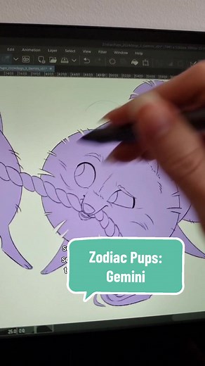 Zodiac Pups: Gemini Dog Drawing Process