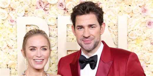 Emily Blunt and John Krasinski Attend the 2024 Golden Globes