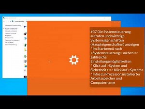 37 Die Systemsteuerung aufrufen und wichtige Systemeigenschaften Haupteigenschaften anzeigen