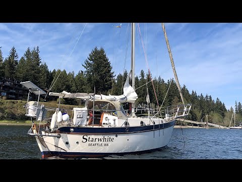 Sailing as a Sloop - Reefing our Cutter Rig & adding a Staysail Release Lever - Video #4 "Starwhite"