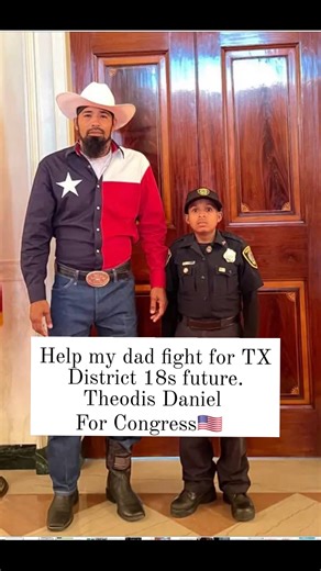 Please support my Dad for Congress. Theodis Daniel for Congress I’m Theodis Daniel, and I’ve lived the struggles many families face. I’ve served my country, I’ve buried my mother after she was murdered, and I’ve stood by my son as he fights cancer. I know what it means to push through pain and keep going. District 18 deserves a fighter who won’t back down, and that’s why I’m running for Congress. I can’t do it alone—I need your support to bring real leadership and faith back to Washington. Pleas