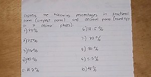 Express the following percentages in fractional Form (simplest ... | Filo