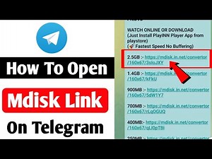 How To Open Mdisk Link on Telegram | Telegram Mdisk Link Not Working