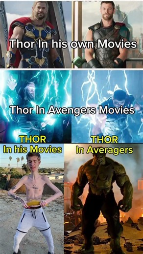 Thor’s Personality Does a Full 180 in the Avengers Movies😂|#thor #avengers #mcu