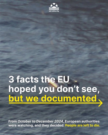 From October to December last year, we documented with our aircraft how Frontex, European Member States, and Libyan militias facilitated several illegal pullbacks to Libya — leading to the deaths of people fleeing across the Mediterranean in pursuit of freedom. Find the full Fact sheet here: https://sea-watch.org/en/quarterly-factsheet-october-december-2024/ __ Von Oktober bis Dezember letzten Jahres haben wir mit unserem Flugzeug dokumentiert, wie Frontex, europäische Staaten und libysche Miliz