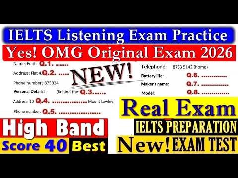 IELTS LISTENING PRACTICE TEST 2026 WITH ANSWERS | 10.01.2026