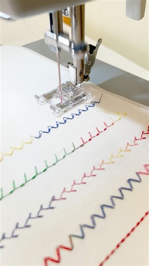Singer North America on Instagram: "One of the easiest ways to learn about your new sewing machine is to create a stitch sampler. Sew all the different stitches in multiple lengths and widths, record each setting, and keep them together by your machine. Next time you want to use something other than a straight stitch, reference your sampler to find the best stitch for your project. We've made ours a little more fun by using a variegated thread! Stabilizer and the Satin Stitch Foot give the best 