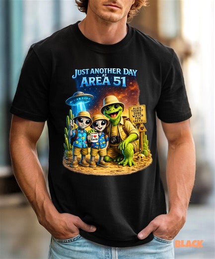 Area 51 Alien Tourist Shirt, Funny UFO Desert Graphic Tee, Sci Fi Reptilian T-shirt - Etsy
