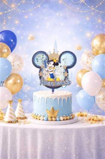Royal Mouse Prince Shaker Cake Topper • Personalized Boys Birthday Decoration • Custom Name Party Topper - Etsy