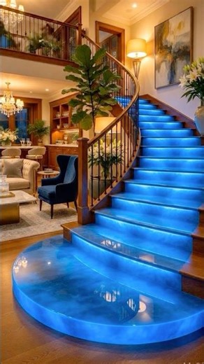 “Would you walk on this glowing waterfall staircase? 🌊😳 #shorts”