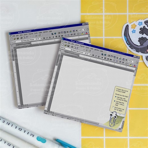 Y2K Word With Clippy-inspired Sticky Notes - Etsy