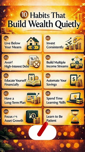 10 habits to build wealth quitely #selfgrowth #wealth #finance
