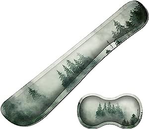 Keyboard Wrist Rest with Design Set, Wrist Rest for Keyboard and Mouse, RYUITHDJP Gel Memory Foam Wrist Support, Easy Typing Pain Relief Non Skid Rubber Base Cushion Pad for Office, Home - Forest