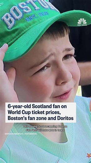 6-year-old Scotland fan Jack tells @NBC10 Boston’s @Brianna Borghi his thoughts on high ticket prices for the World Cup and that Boston Fan Fest was crowded, but that at the end of the day he got his Doritos. TAG COLLAB: nbc10boston