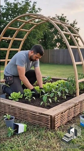 The Most Beautiful Vegetable Garden Build! 😍 #diy #gardenideas #backyardmakeover