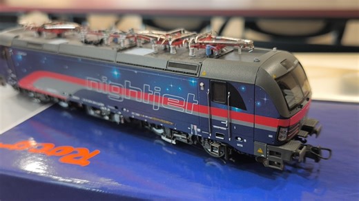 展示解说ho比例动卧版nightjet模型动力车部分BR193四弓版～roco出品轨道交通火车迷emutrain电客车电联车电力动车组railfan奥地利铁路～