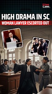 Supreme Court witnesses rare disruption as a woman advocate refuses to leave after making allegations and emotional submissions before the CJI. Incident sparks discussion on mental health, procedure & dignity of court. #SupremeCourt #CJI #CourtroomDrama #LegalNews #BreakingNewsIndia #IndianJudiciary #BarAndBench #LawyersOfIndia #CourtDecorum #MentalHealthAwareness #JusticeSystem | Live Law