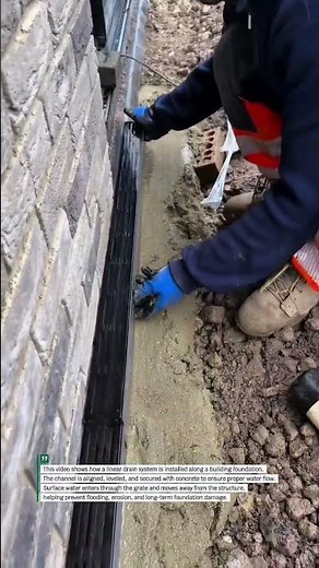 Installing a Linear Drain System That Protects Foundations Today Now! #Construction #Drainage #DIY