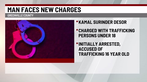 Greenville County man receives additional human trafficking charges