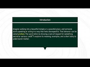 profane # Expand Your English Vocabulary