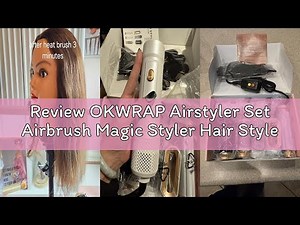 Review OKWRAP Airstyler Set Airbrush Magic Styler Hair Styler 6 in 1 Hair Dryer Brush with Curl, Str