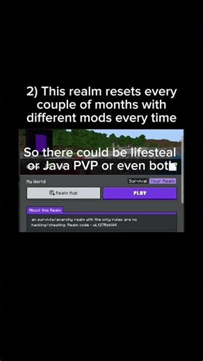 Join my survival/anarchy realm with mods #minecraft #bedrock #realm #fyp #pvp
