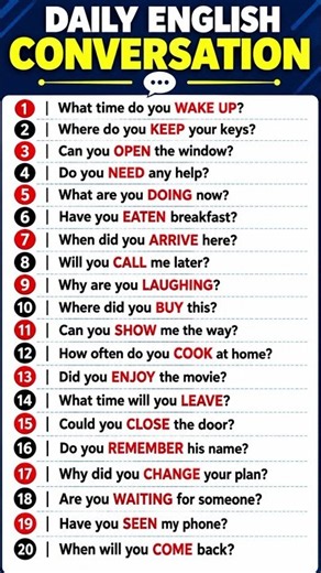 Daily English Conversation | 20 Useful Questions to Practice Every Day