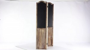 Litton Lane Celina 48 in. Hinged Foldable Partition Beige 3 Panel Room Divider Screen with Burlap Window Pane Design 20400