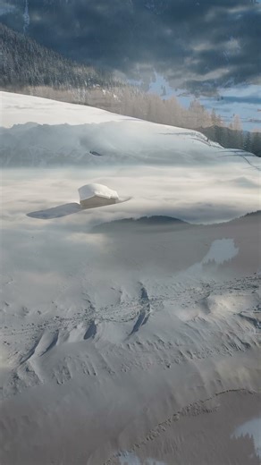 Snowy Alps with Relaxing Alphorn │ 2 Minutes Winter Peace │ 4K