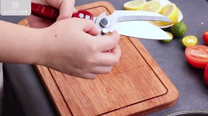 Red Poultry Shears, Heavy Duty Kitchen Scissors with Built-In Spring, Detachable Kitchen Shears with Safety Lock, Sharp Stainless Steel Cooking Scissors for Chicken/Bone/Turkey/Seafood/Fish