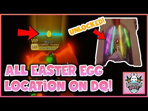 ALL EASTER EGG LOCATION ON DUNGEON QUEST! *HOW TO UNLOCK THE PURPLE BEAM ON EXCALIBUR QUEST*