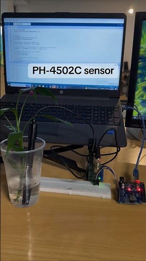 PH-4502C sensor measuring PH of the water! #polrengineering #arduino #diy #esp32 #shorts