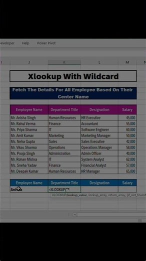 XLOOKUP + Wildcards in Excel | Easy Trick 🔥