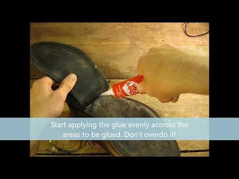 Shoe repair fix with Shoe Goo Glue