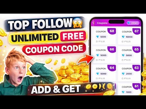 Add This Coupon 😱 Get 10,000 Coins FREE | Top Follow App