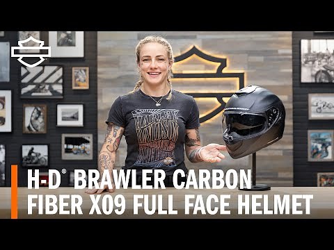 Harley-Davidson Brawler Carbon Fiber X09 Full Face with Sun Shield Motorcycle Helmet Overview
