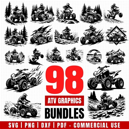 ATV Graphics Bundle Featuring off Road Svg Png Pdf & Dxf Files for Instant Downloads - Etsy