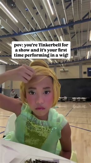 First and only time using a wig so far lol #dancemoms #wig #tinkerbell #disney #dancer