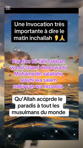 Invocation du matin #prophetmuhammad #invocation #matin #important #bienfait #conseil #islamic_video | Sagesse de vie