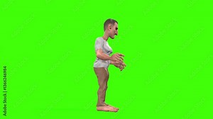 3D Cartoon character mouth lip syncing Facial Animation for narration loop with cycle view animation on green screen 4k, unfeeling monster talking mouth and lips expressions on chroma key