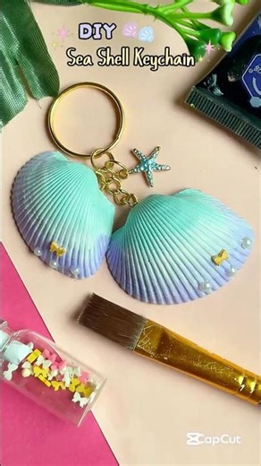 Sea Shell Keychain DIY✨ #shorts #viralvideo #diy #handmade #bestoutofwaste