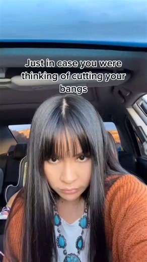 #stitch with @navajoniffler HOW I TRIM MY BANGS ✂️ #imnotaprofessional #nativetiktok #native #bangs #fyp #indigenoustiktok #cuttinghairathome