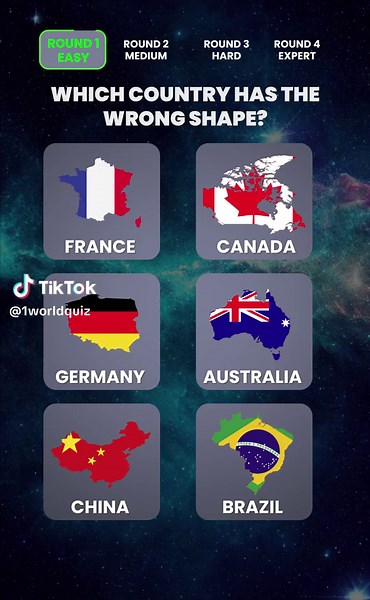 pick the wrong country shape #quiz #geography #trivia #map TikTok