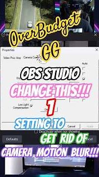 Get rid of camera Motion blur on OBS with this one setting! #streaming #recording #tipsandtricks