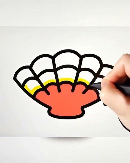 How To Draw A Seashell: Simple And Easy Tutorial #drawing #howtodraw