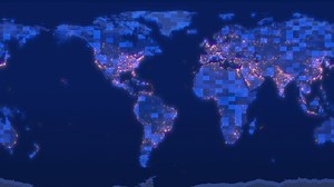 Looped digital world map