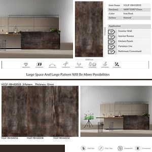 [Hot Item] Top Quality Iron Rock Sintered Stone Dining Table and Kitchen Countertop Sintered Stone