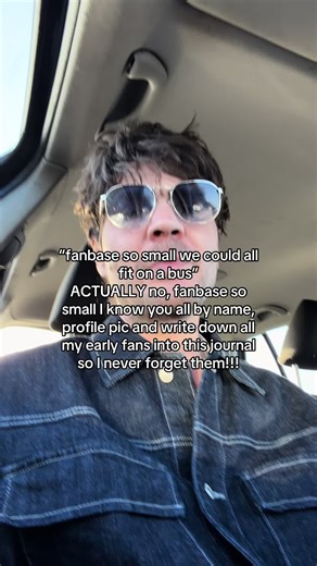 “fanbase so small we could all fit on a bus” ACTUALLY no, fanbase so small I know you all by name, profile pic and write down all my early fans into this journal so I never forget them!!! #fyp #newmusic #sadsong #hozier #singersongwriter