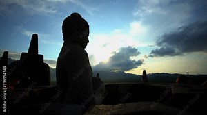 Tourists visiting Borobudur a Landmark monument a temple to Hinduism Java
